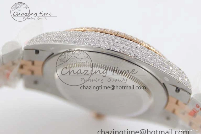 1225 Affordable Datejust 41 SS RG Full Diamonds TWF 1:1 Best Edition Arabic Markers Dial on Jubilee Bracelet A 2385